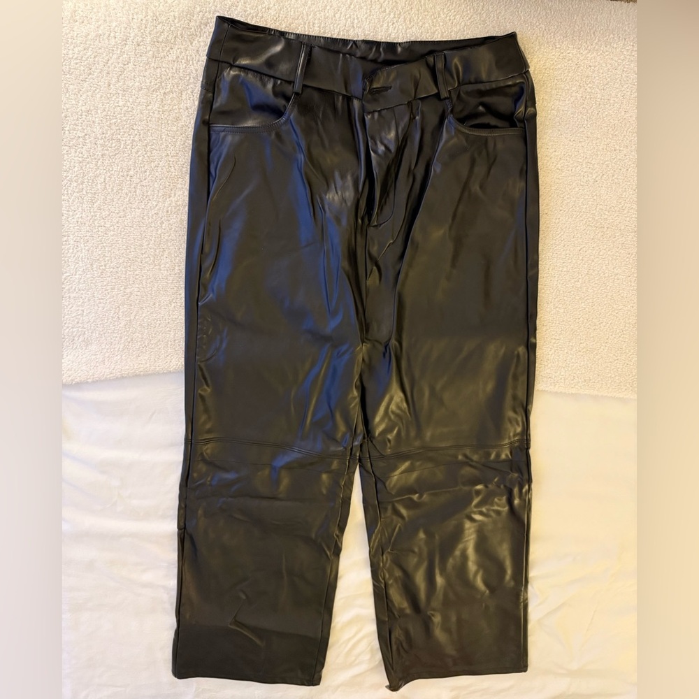 Black Faux Leather Pants